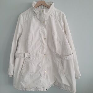 Susan Graver Winter Coat Womens 2X Double Zipper White
